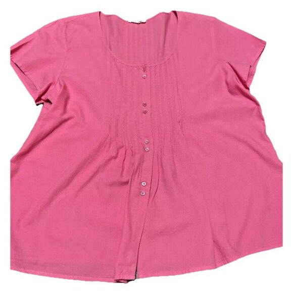 Eileen Fisher Tops - Eileen Fisher System Blouse Button Up Pink SZ Medium Pleated Details Girly